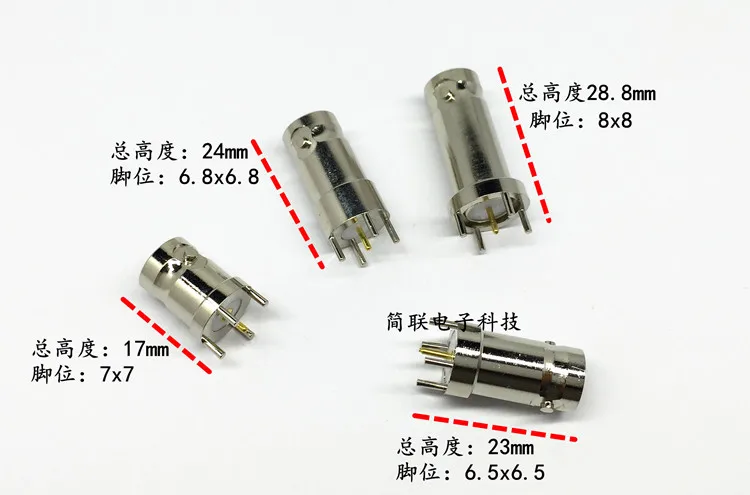 10pcs BNC Female Socket/solder Board Female Head/PCB Circuit Board Signal Plug/Q9-KE RF Coaxial Connector/all Copper
