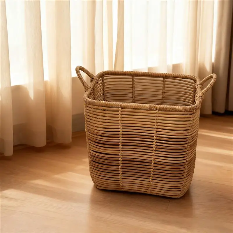 

Плетеная корзина из ротанга для хранения грязного белья, детских закусок, игрушек, мелочей для автомобиля и ванной комнаты
