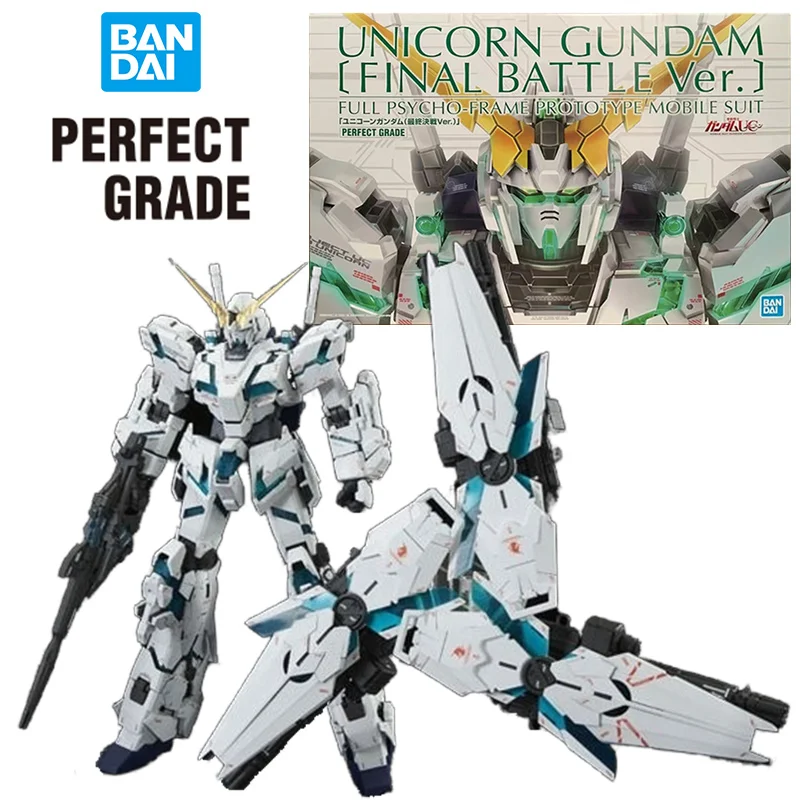 Bandai PG 1/60 Unicorn Gundam Final Battle Ver. 40Cm Anime Original Action Figure Model Assemble Toy Birthday Gift Collection