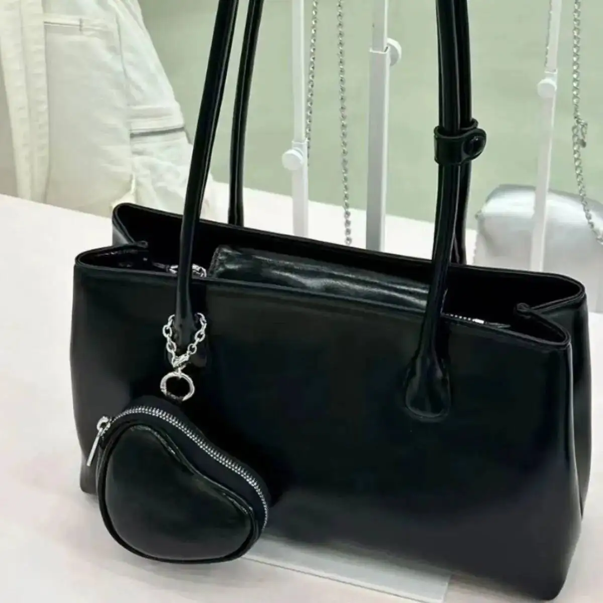 Bloom Korean Style Red Shoulder Bags Purse Women Versatile Pu Leather Y2k Handbag Ladies Large Capacity Underarm Bag 2025 New