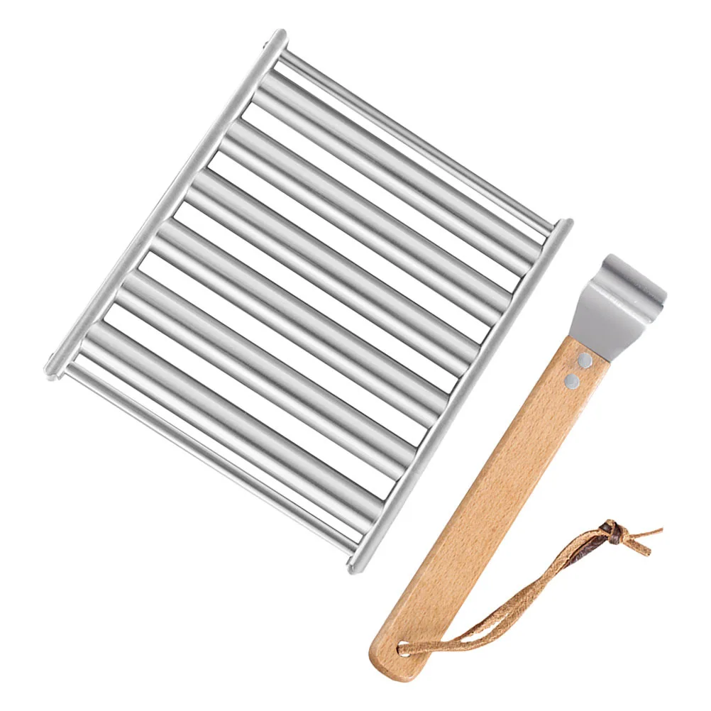 1Set Edelstahl Wurst Grill Tablett Tragbare Outdoor Grill Rack für Camping Picknick Grillen Zubehör Wurst Roller für Grill