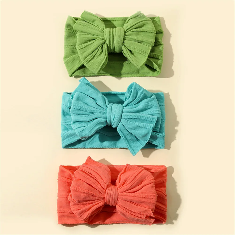 

3pcs Nylon Wide Headband Newborn Hair Accessories Bunny Bow Headbands for Baby Girls Headwear Turban Hairband Toddler Headwrap