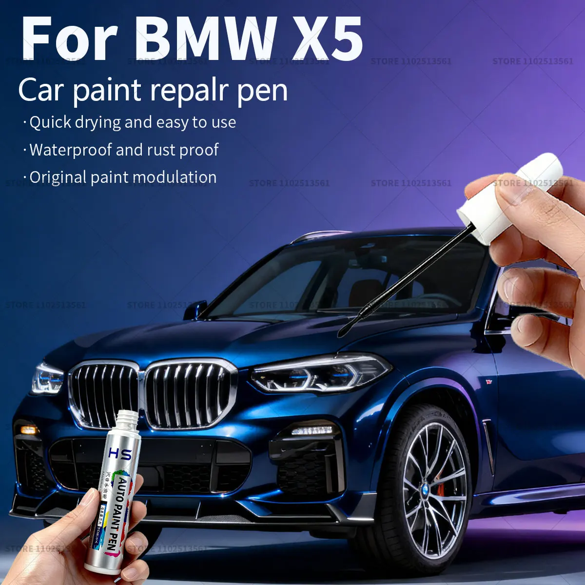 

For BMW X5 Car Paint Repair Pen Touch Up Scratch Remover DIY Auto Accessories Black 475 416 White 490 Blue C1M Gray A90 C4W