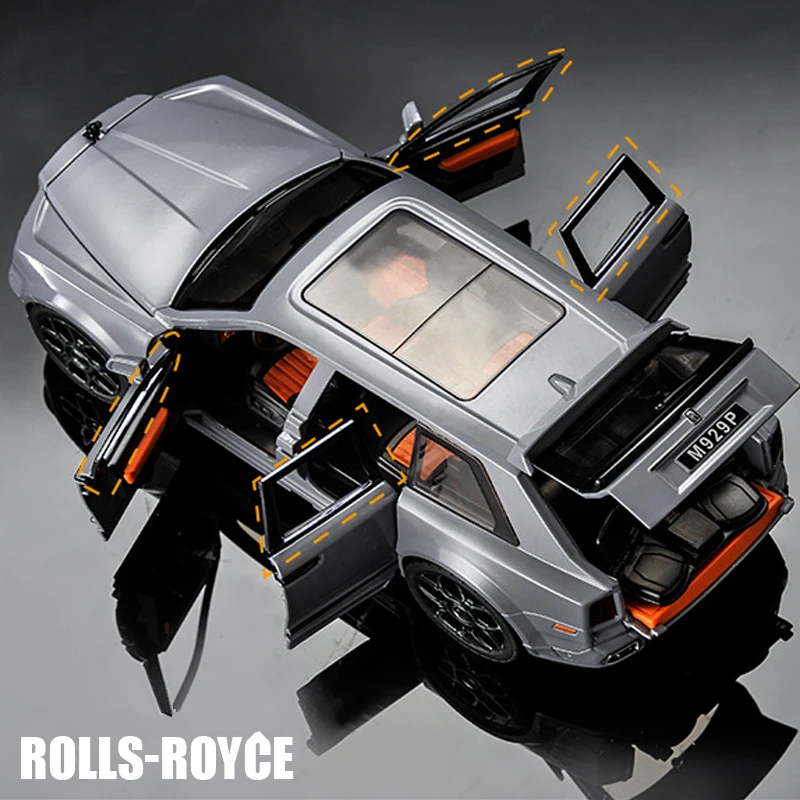 Large Size 1/20 Rolls Royce SUV Cullinan Alloy Luxy Car Model Diecast Metal Toy Vehicles Car Model Sound and Light Children Gift