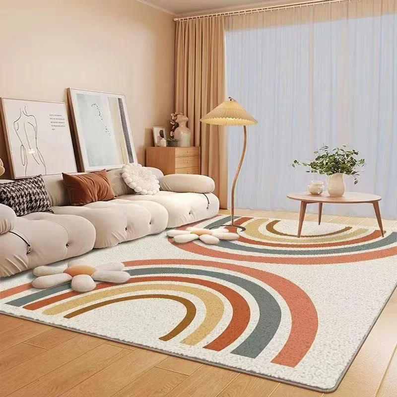 

Ins Small Fresh Style Carpet for Living Room Light Luxury Decoration Bedroom Rug Girl Room Large Area Rug Non-slip Cloakroom Mat