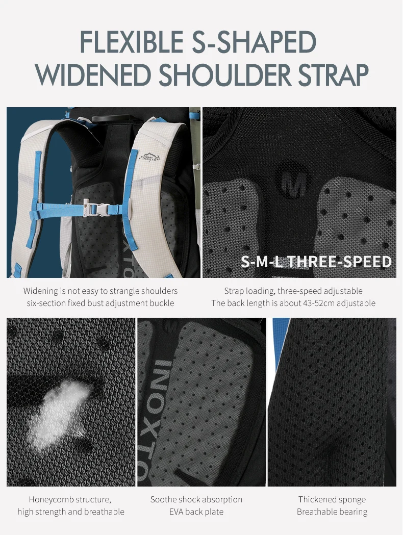 55L Wasserdichter Wander- und Campingrucksack mit Regenschutz, Großer Leichter Reise-Tagesrucksack zum Klettern – Detail 7