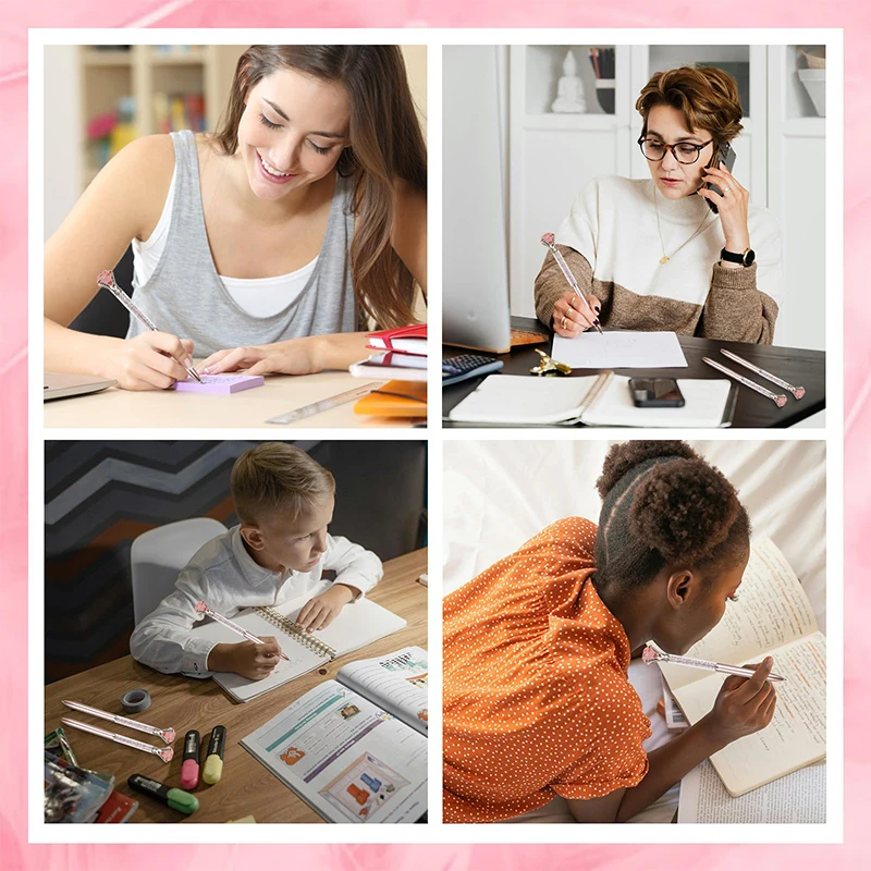 10-100 ชิ้นแฟชั่นงานแต่งงานของขวัญสํานักงานหญิงสาวพลาสติกคริสตัลเพชรปากกา