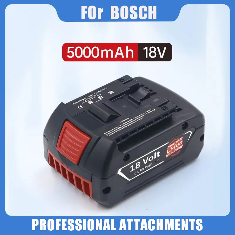 

High-Performance For BOSCH 18Volt 5.0Ah LITHIUM-ION BATTERY GBA18V Professional GBA GSR GSB BAT609 Rechargeable Battery