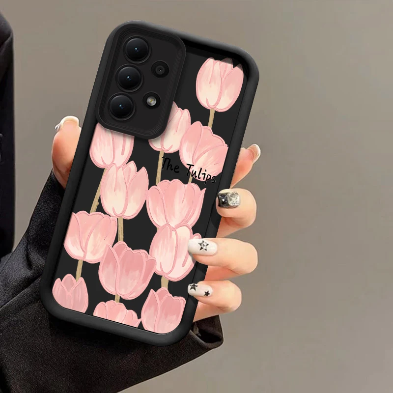 Shokcproof جراب هاتف لسامسونج غالاكسي ملاحظة 20 الترا M34 M31 M54 M51 M30S M23 M22 M16 M15 M13 زهرة التوليب لينة غطاء سيليكون