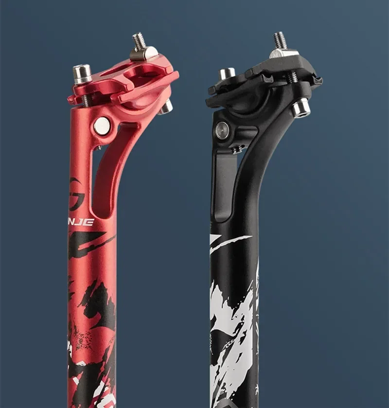 LUNJE Bicycle Seat Tube Ultralight Aluminum Alloy MTB Bike Seat Post Mountain Road Bicycle Seatpost   27.2/30.9/31.6mm*400mm alu