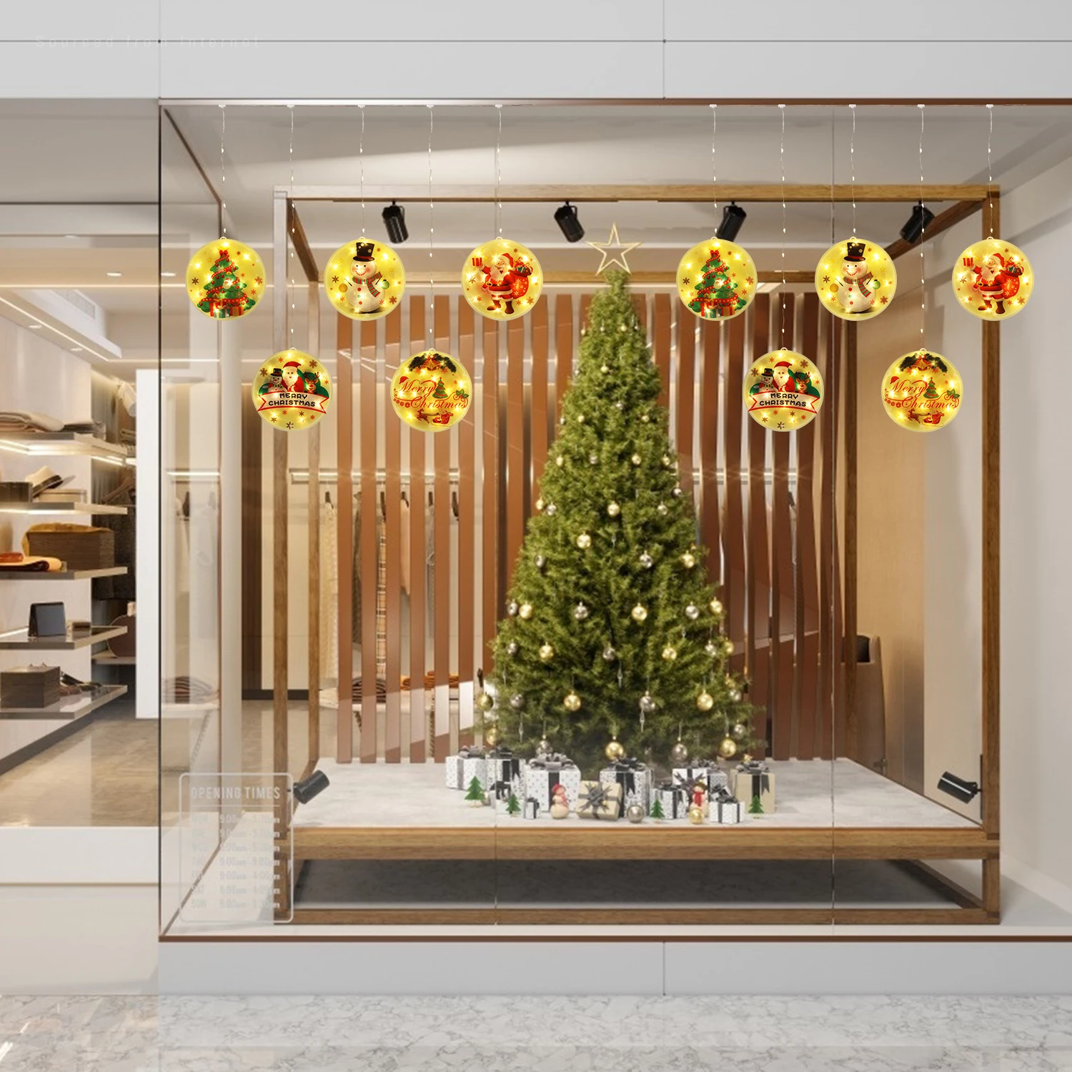 Christmas String Lights, 3D Decorations Hanging Lights, 5 LEDs, 2800K Soft White