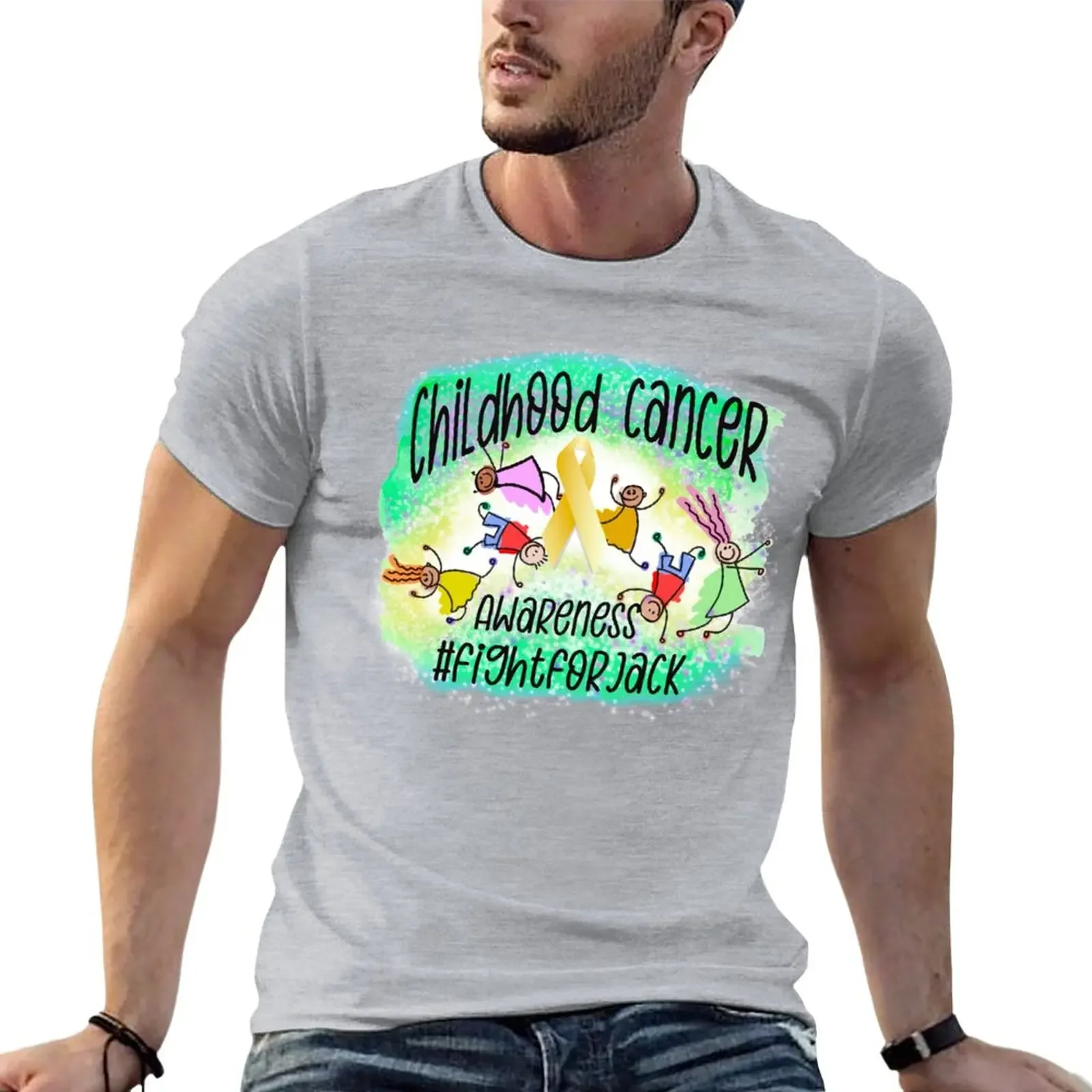 

Childhood cancer awareness fight For Jack T-Shirt sweat shirts tees hippie clothes plain black t shirts men