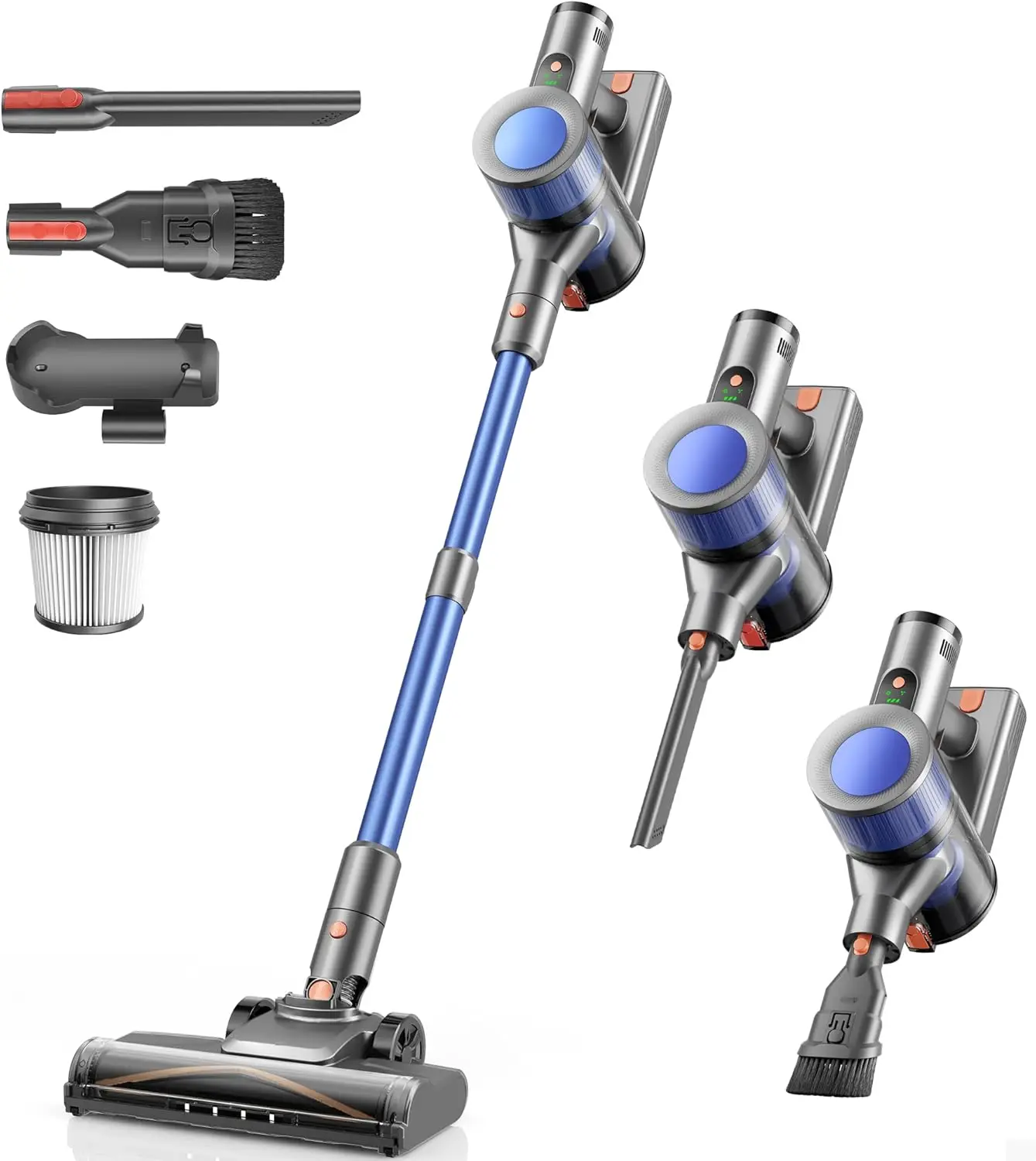 

Cordless Vacuum Cleaner, Stick Vacuum with Smart LED Display, 50KPA 55Mins Vacuum Cleaners for Home, Powerful Suction, Anti