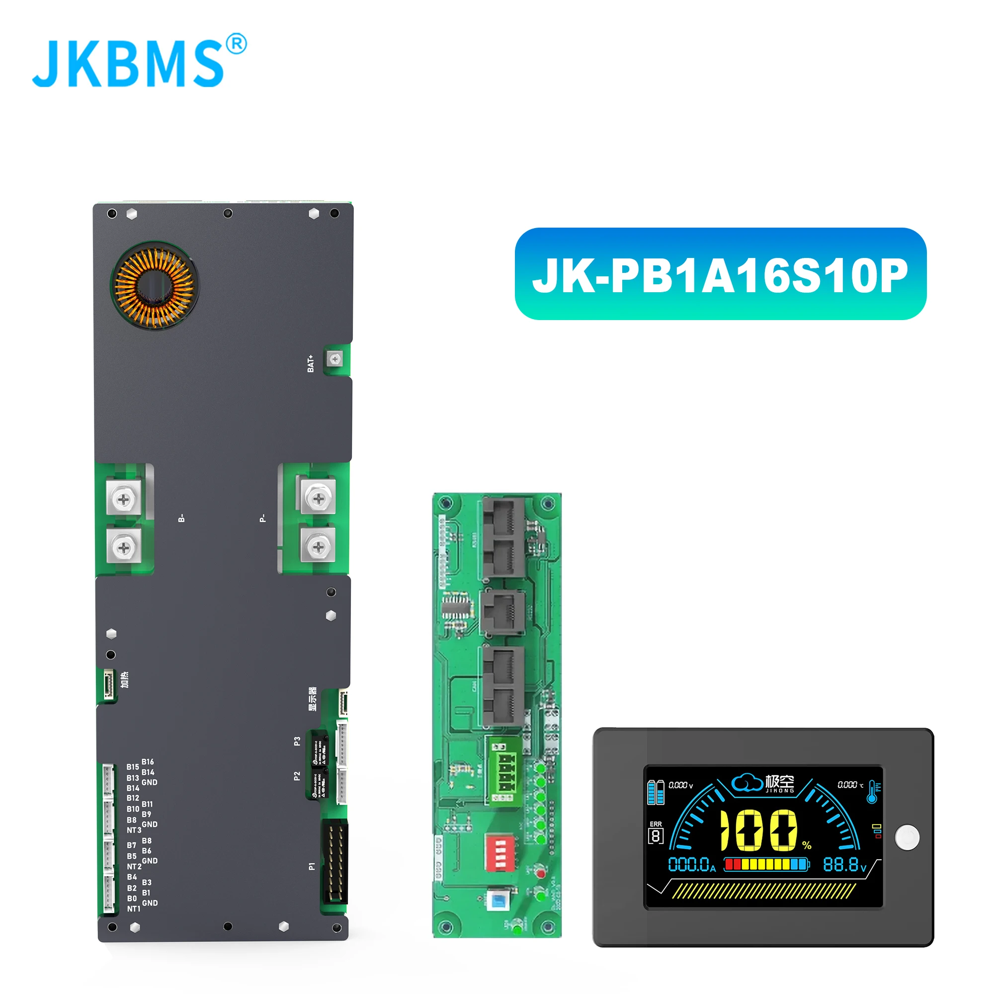 JKBMS PB1A16S10P Smart Inverter BMS 8S - 16S 24V 48V 100A Family Energy Storage Lifepo4/Li-ion/LTO For Growatt Deye Inverter