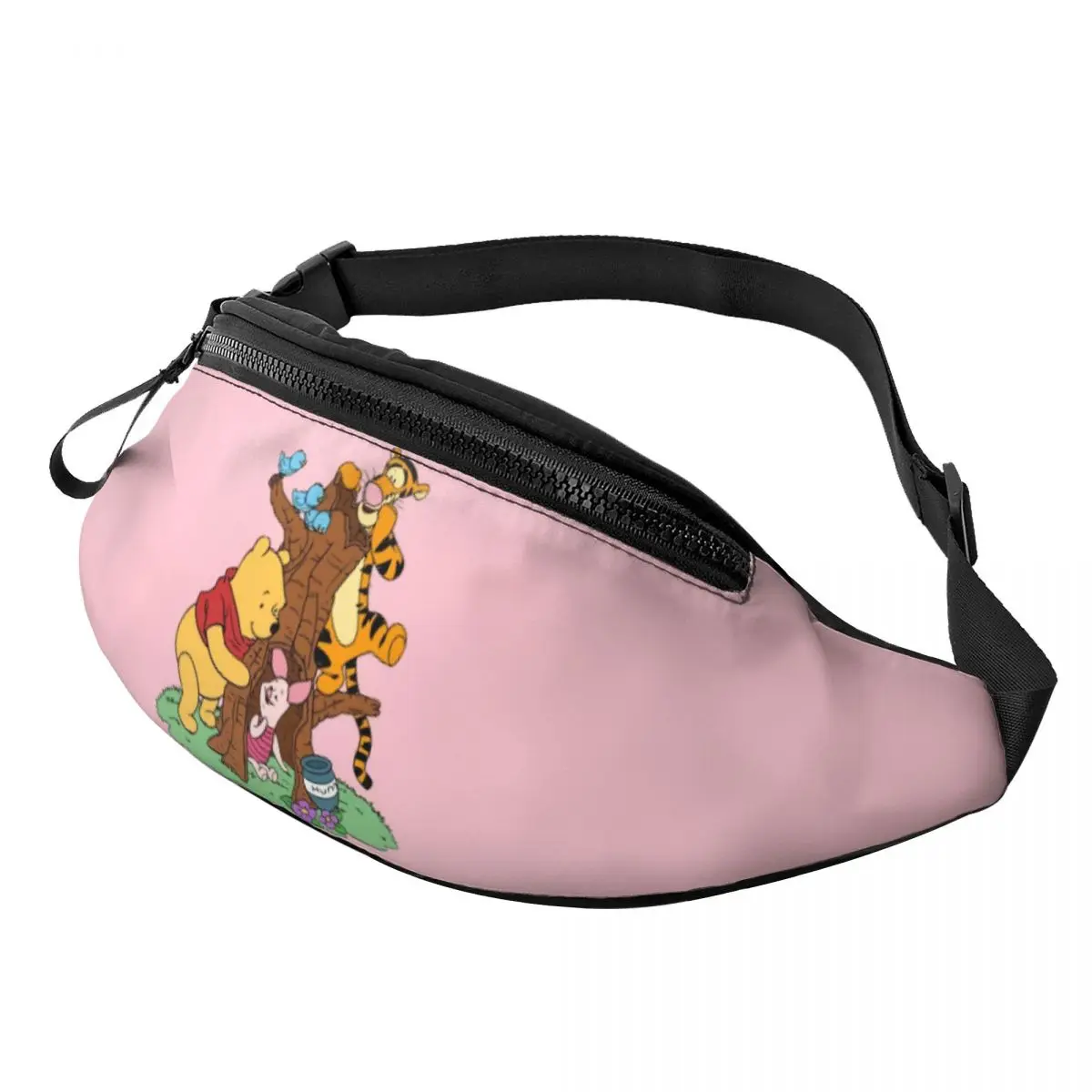 Custom Winnie Pooh Beer Fanny Bag Anime Manga Crossbody Taille Pack Vrouwen Mannen Fietsen Camping Telefoon Geld Zakje