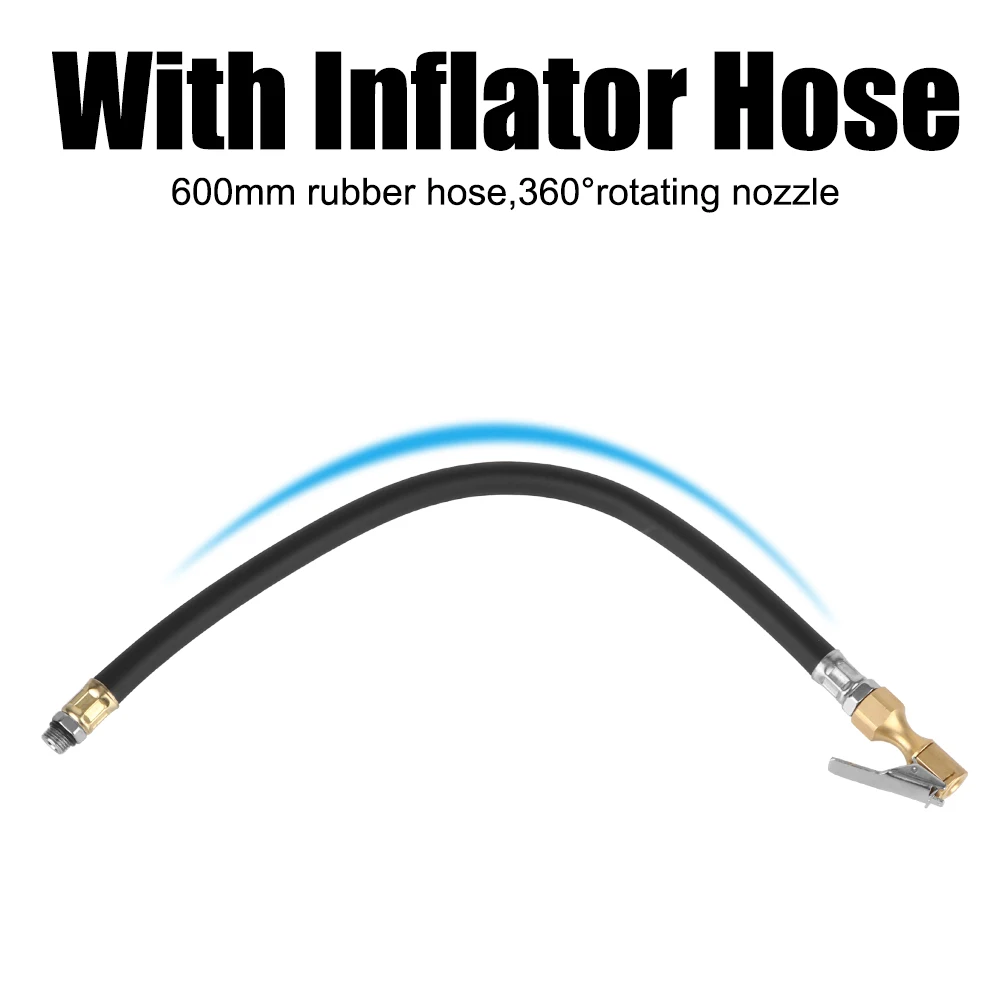 0-255Psi/18Bar Tester Car Inflator Tire Pressure Gauge Tyre Manometro Digital High-precision Motorcycle Inflation Gun With Hose