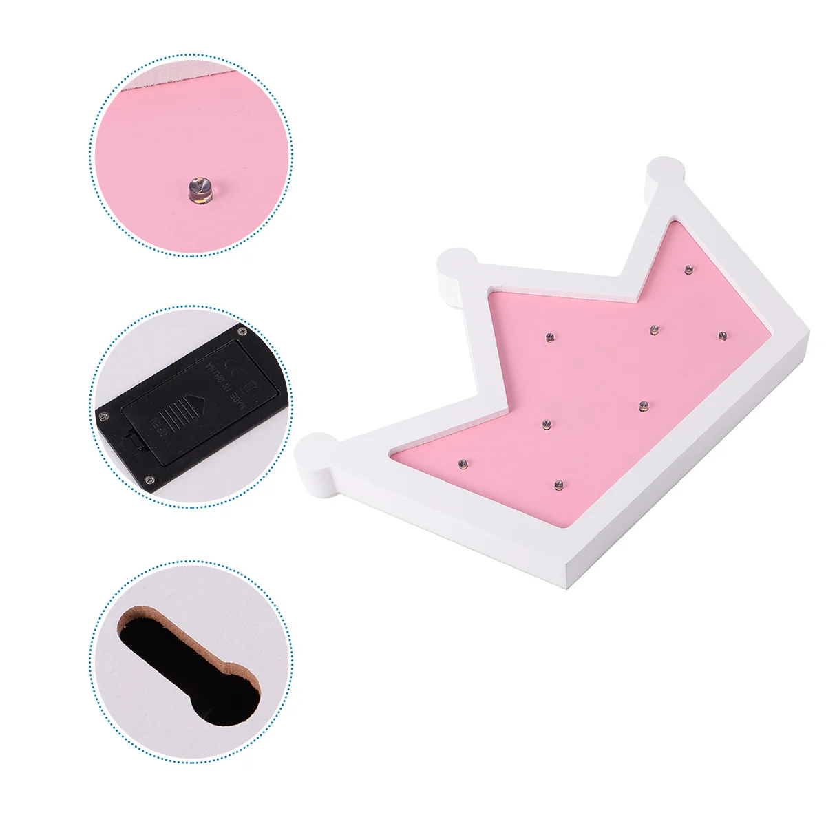 王冠型ウォールランプ-ピンク-クリエイティブデザイン-ナイトライト-耐久性のある素材-取り付けが簡単-リビングルーム-ベッドルームに最適-いいえ