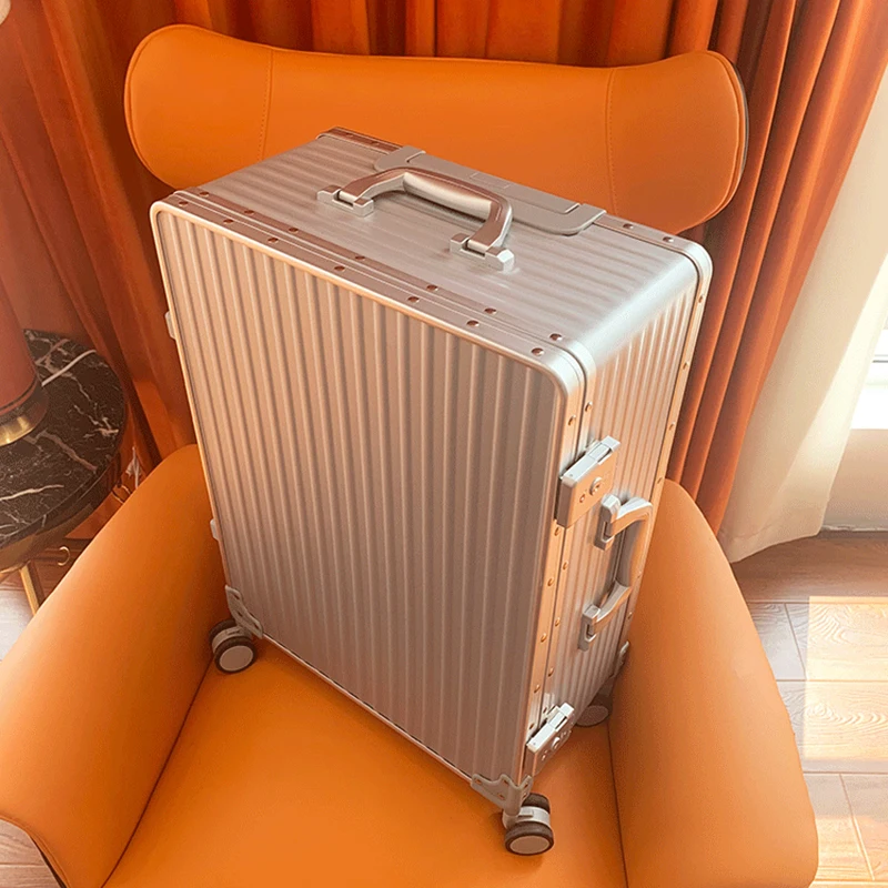 Luxury Aluminum Frame Travel Luggage silent universal wheel pull bar box one nine open carry on suitcase boarding box 20 \