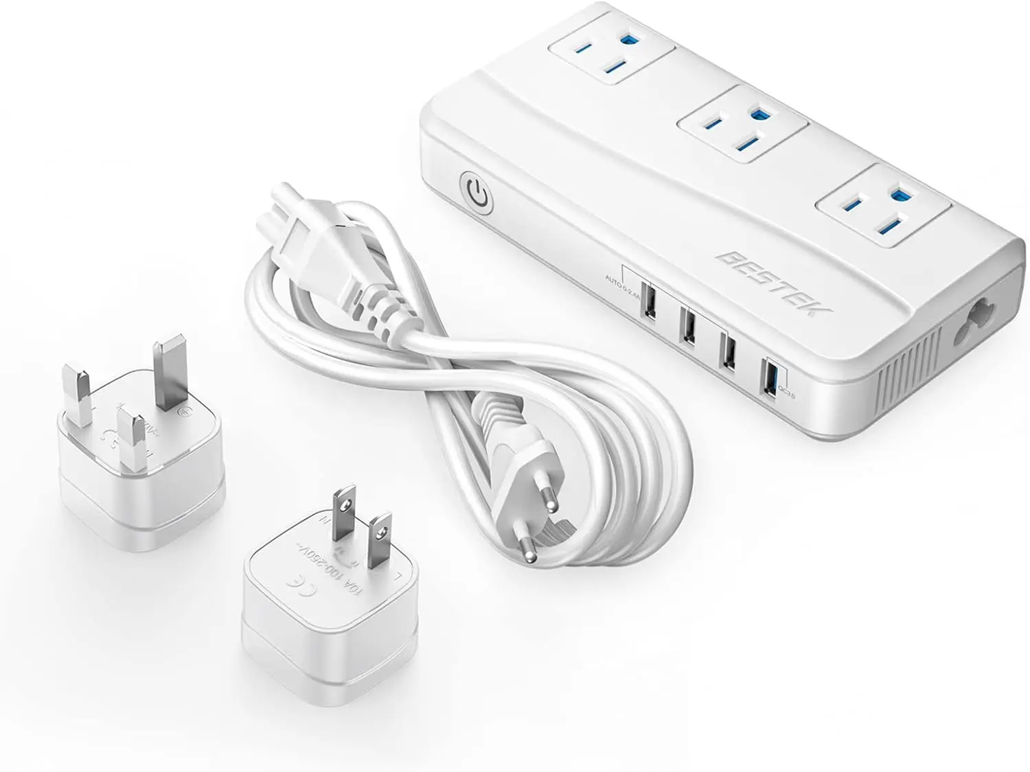 

International Travel Pter Power Step Down 220V To 110V Voltage Converter With Qc3.0 Usb Charging Port Universal Travel Plug