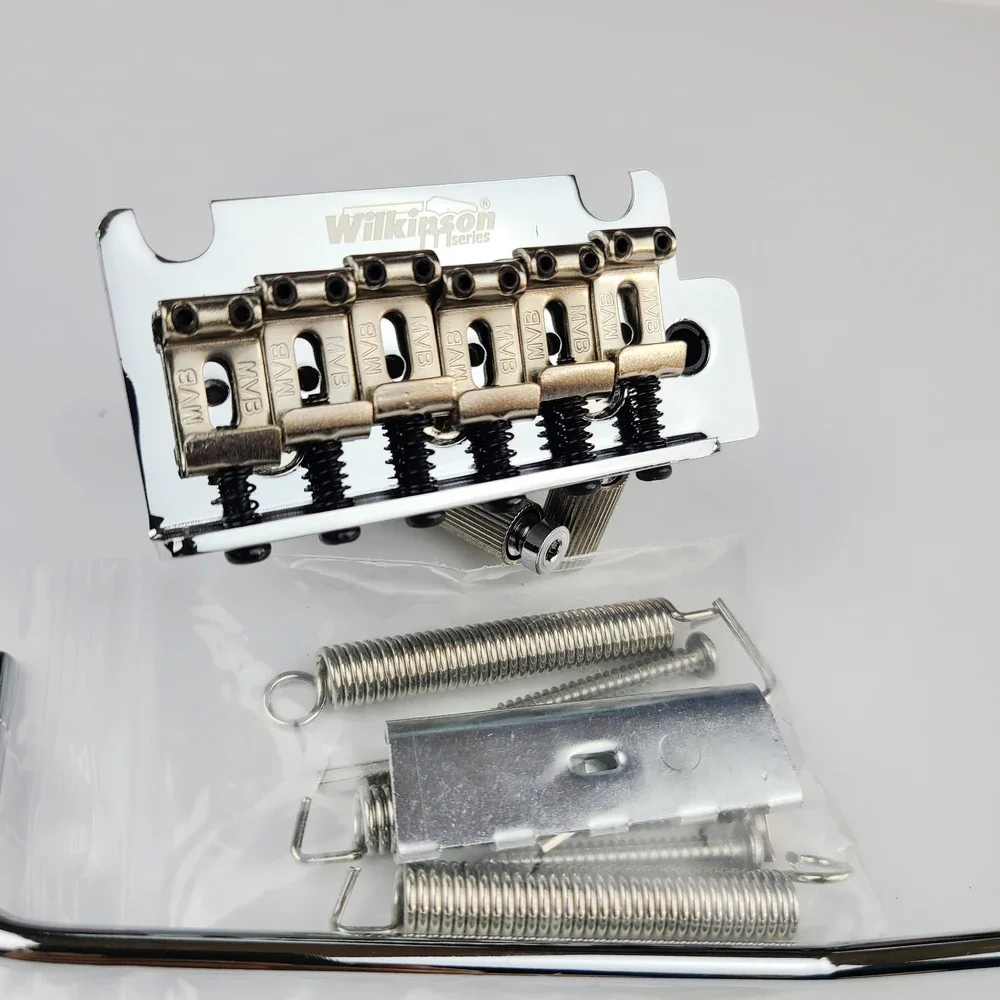 윌킨슨 라이선스 일렉트릭 기타, ST 및 Suhr 기타 WOV05 용 트레몰로 브릿지 크롬 실버, 2 포인트 빈티지 타입