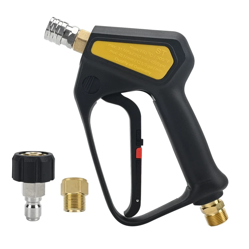 

Replacement Pressure Washer Low Trigger Force Swivel Gun with M22 Inlet-14mm Up to 4500PSI - with 3/8" Quick Connect