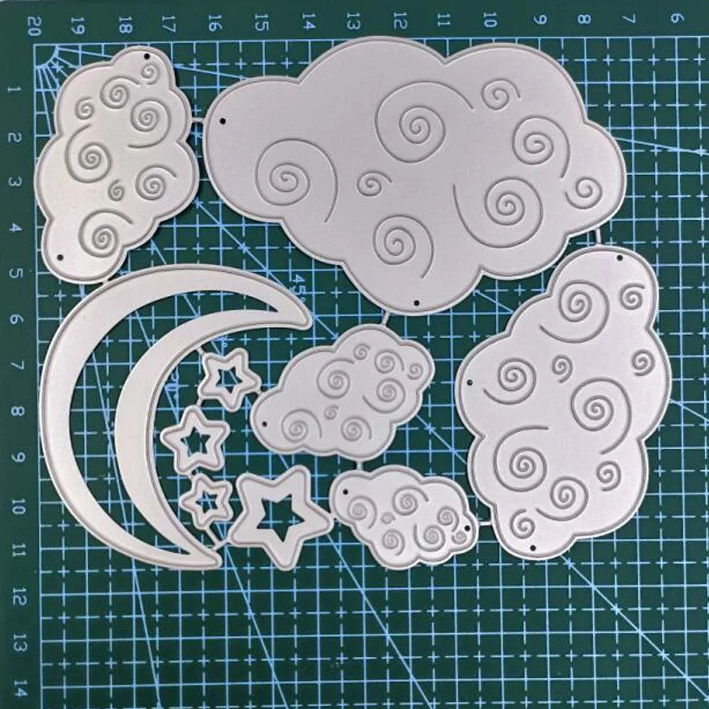 Metal Cutting Dies Night Sky Clouds Stars Moon Decoration DIY Scrapbooking Paper Craft Knife Blade Stencils Embossing