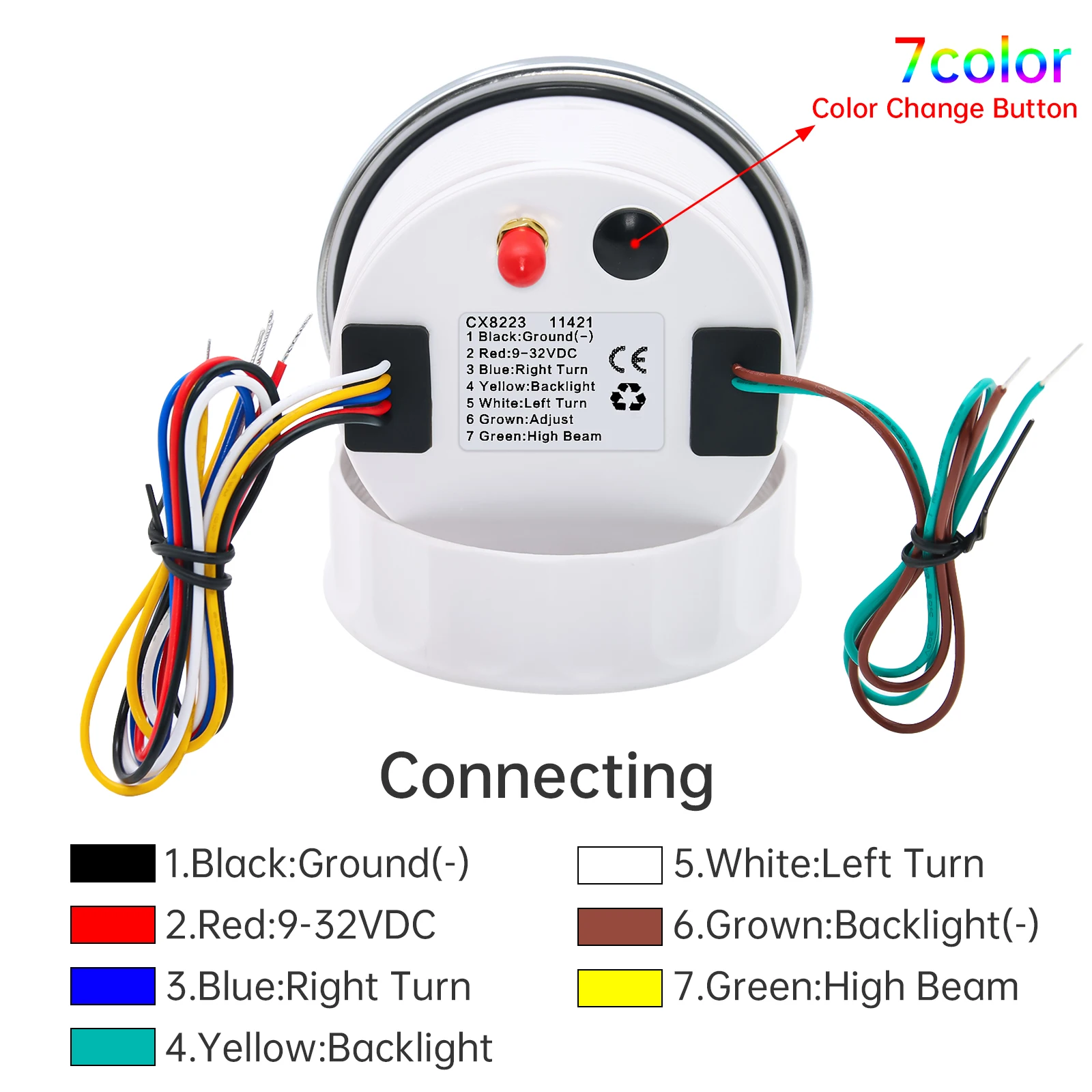 Waterproof 85MM GPS Speedometer With GPS Antenna 0-160MPH Speed Gauge Meter 7 Color For Motorcycle Marine Boat Car Truck 12V24V