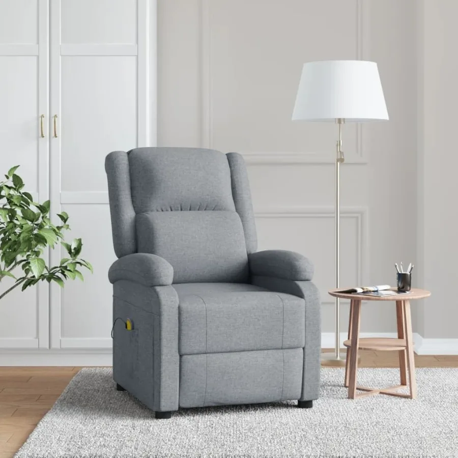 

Massage Chair Light Gray Fabric