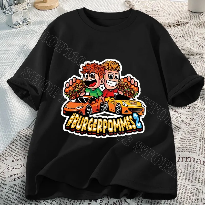 Burgerpommes Icrimax Adult T-shirt Cool Comfortable Fashion Lovers Summer Clothes Cartoon Character Print Streetwear Party Gifts