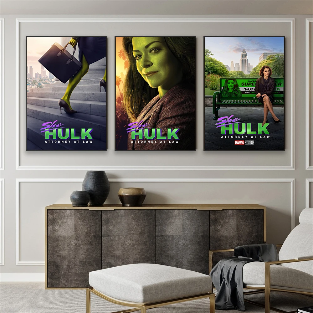 Classical Disney Superhero Movie Poster She Hulk Film Print Vintage Movie Canvas Painting Office Wall Art Home Living Room Decor