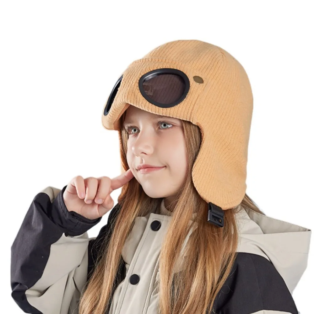 

Защита шеи, детские очки, шляпа с пряжкой, удобная в ношении, ветрозащитный чехол для головы, шапка с флисовой подкладкой, теплая шапка с очками