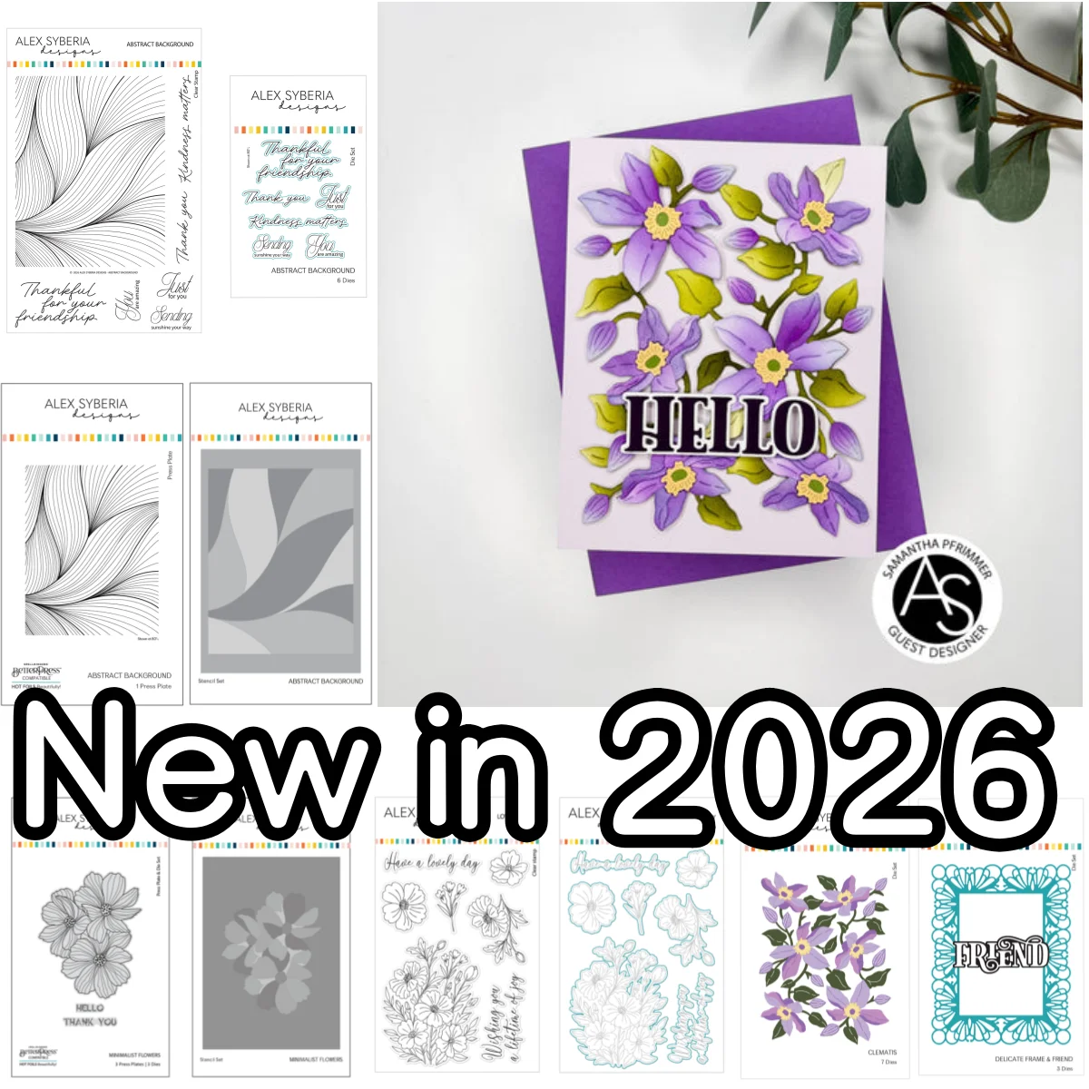 

Floral Clematis Die Frame Metal Cutting Die Clear Stamps Stencil Hot Foil for DIY Decorating Scrapbook Gift Card Album New 2026