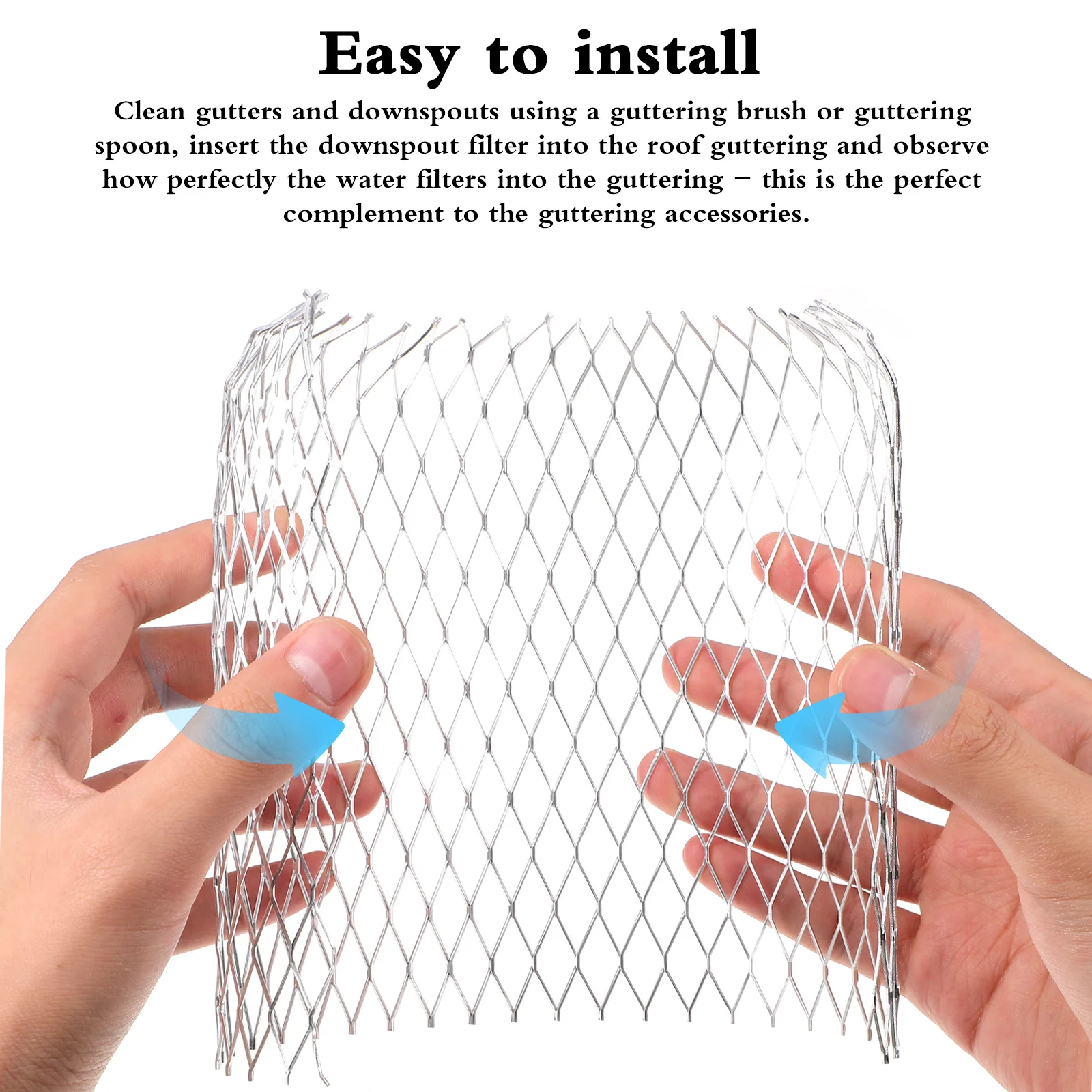 

6Pcs Leaf Filter Gutter Guard Strainer Expandable Mesh Downspout Protector for Outdoor Roof Drain Covers Debris Blocker