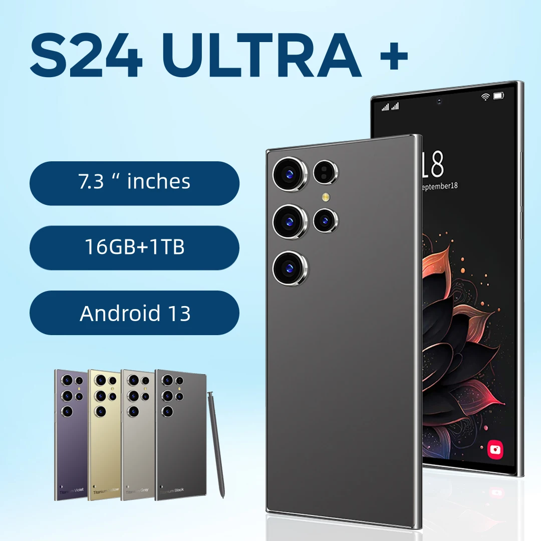 Original S24 Ultra Smartphone 7.3-inch full screen 16GB+1TB Snapdragon 8Gen3 8000mAh Android 13.0 72MP+108MP Global version