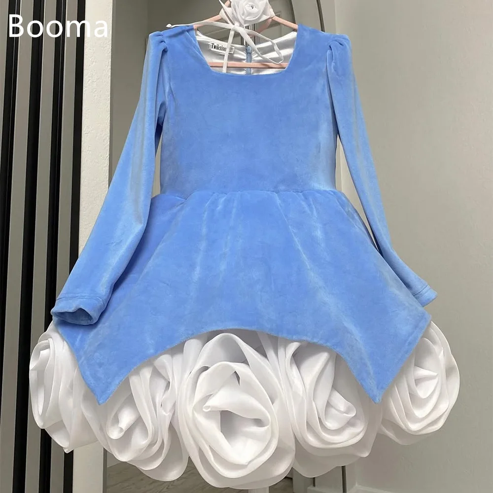 

Booma A-Line Flowers Girl Dresses Wedding Party Dress for Kids Flower Velvet Flowers Girls Prom Gowns Customized 2025