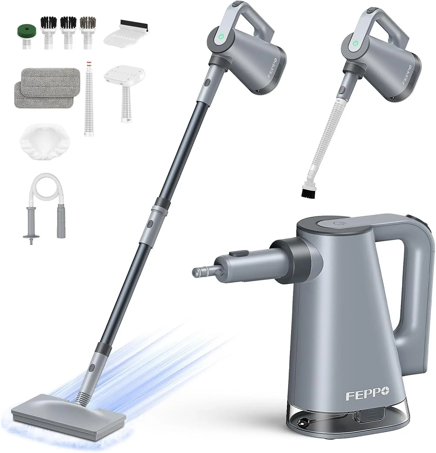 

Steam Mop & Handheld Cleaner 2-in-1, 15s Heat-Up, 230°F Deep Clean for Hardwood Floors, Tile, Grout, Furniture