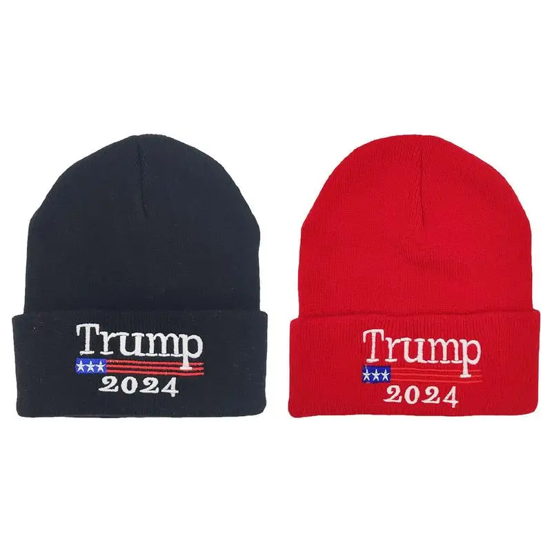 2024 hats Donald campaign knitted hats US presidential election hats warm trendy new Knitted Beanie Embroidered hat for adult