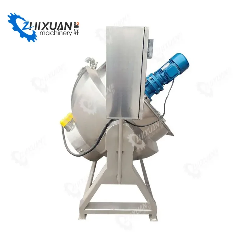 Double layer steam heating jacketed pot jacketed kettle with agitator