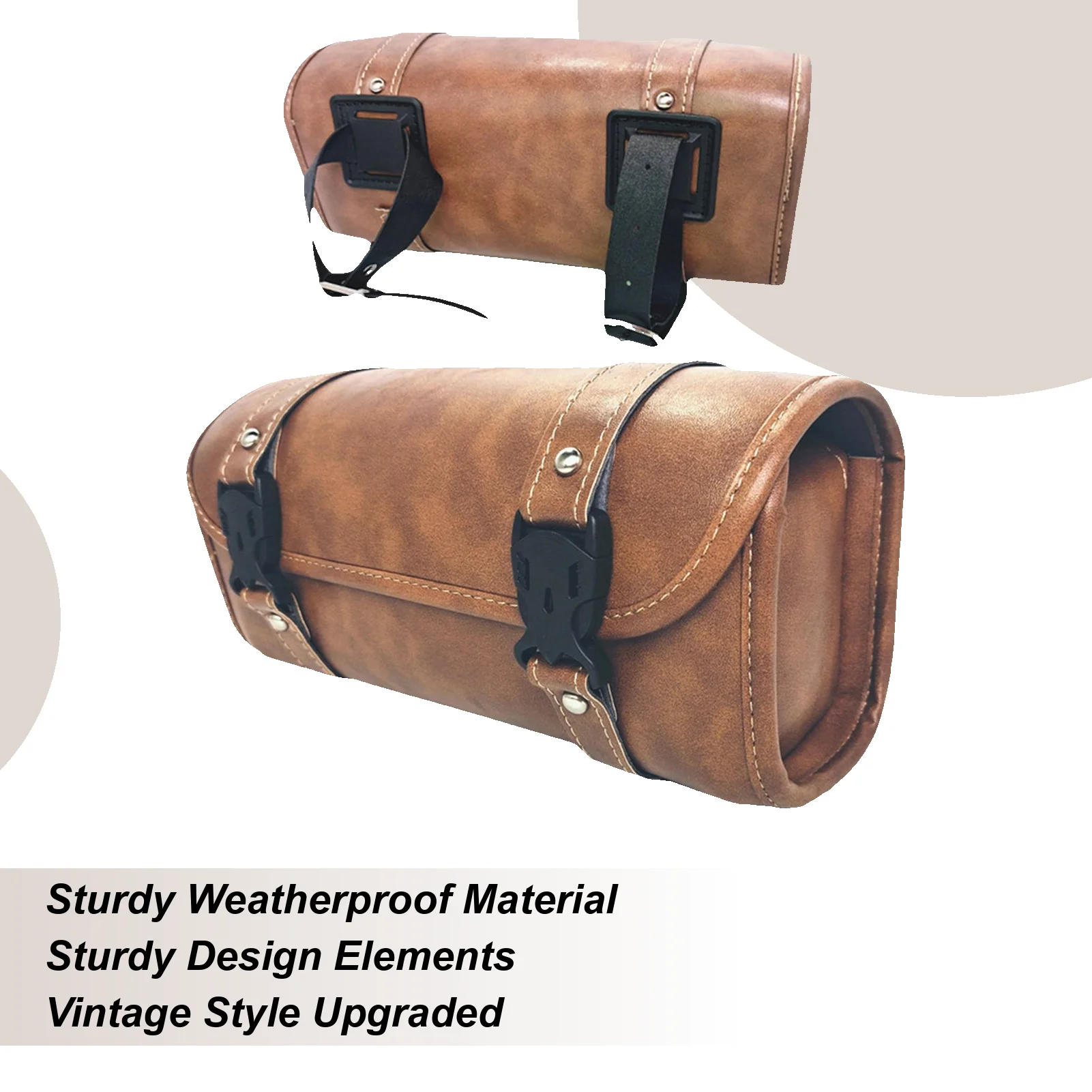 

Motorcycle Tail Bag Electric Scooters Leather Saddlebag Tool Organizer Waterproof Rear Storage Bag for Road Trip Travel Cycling