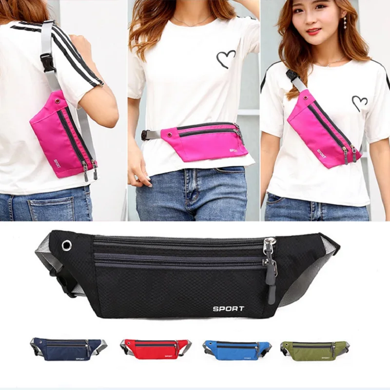 Multifunction Man Waist Bag Nylon Chest Pack for Women Running Belt Sports Bag Moblie Phone Bags Pouch Pocket Travel Chest Bag