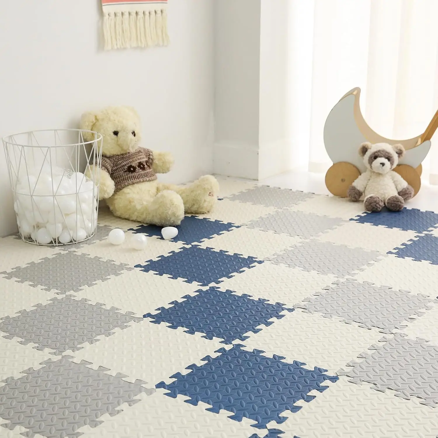 Interlocking EVA Foam Floor Mat Soft Bedroom Carpet Puzzle Rug Non-Slip Play Mat Home Decor Soft Fitness Mat 30x30cm