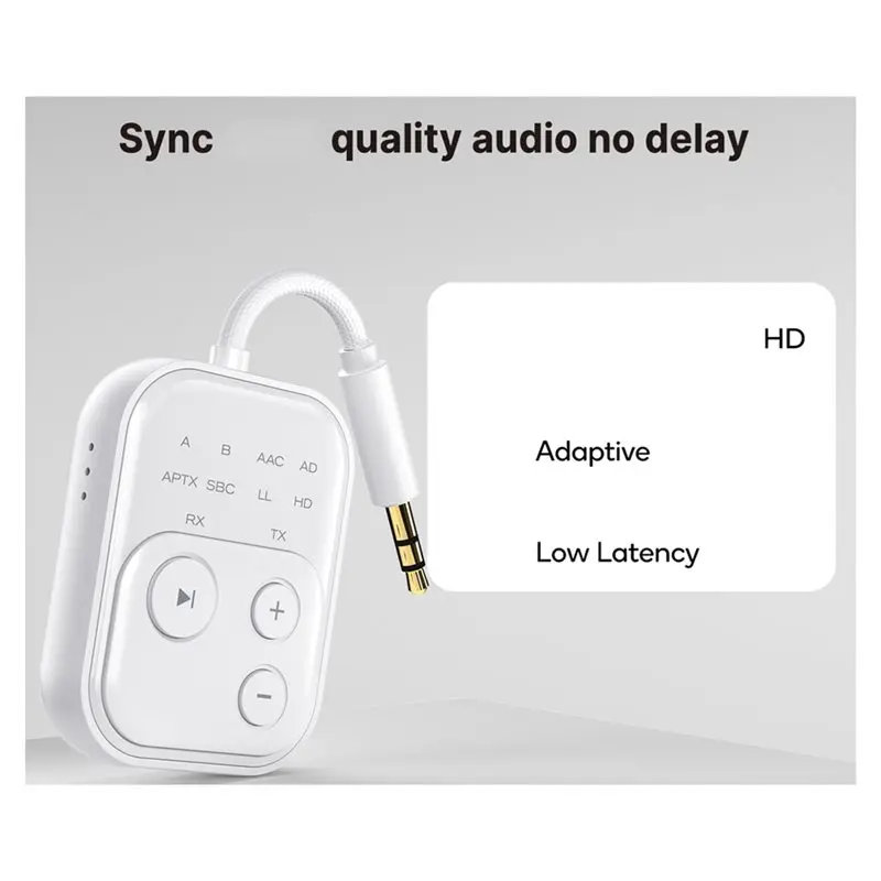 A99E-Bluetooth 5.4 Audio Reciever Transmitter RT/TX 2 In 1 Adapter For TV Earphones Cars Flights 3.5Mm AUX Bluetooth Dongle