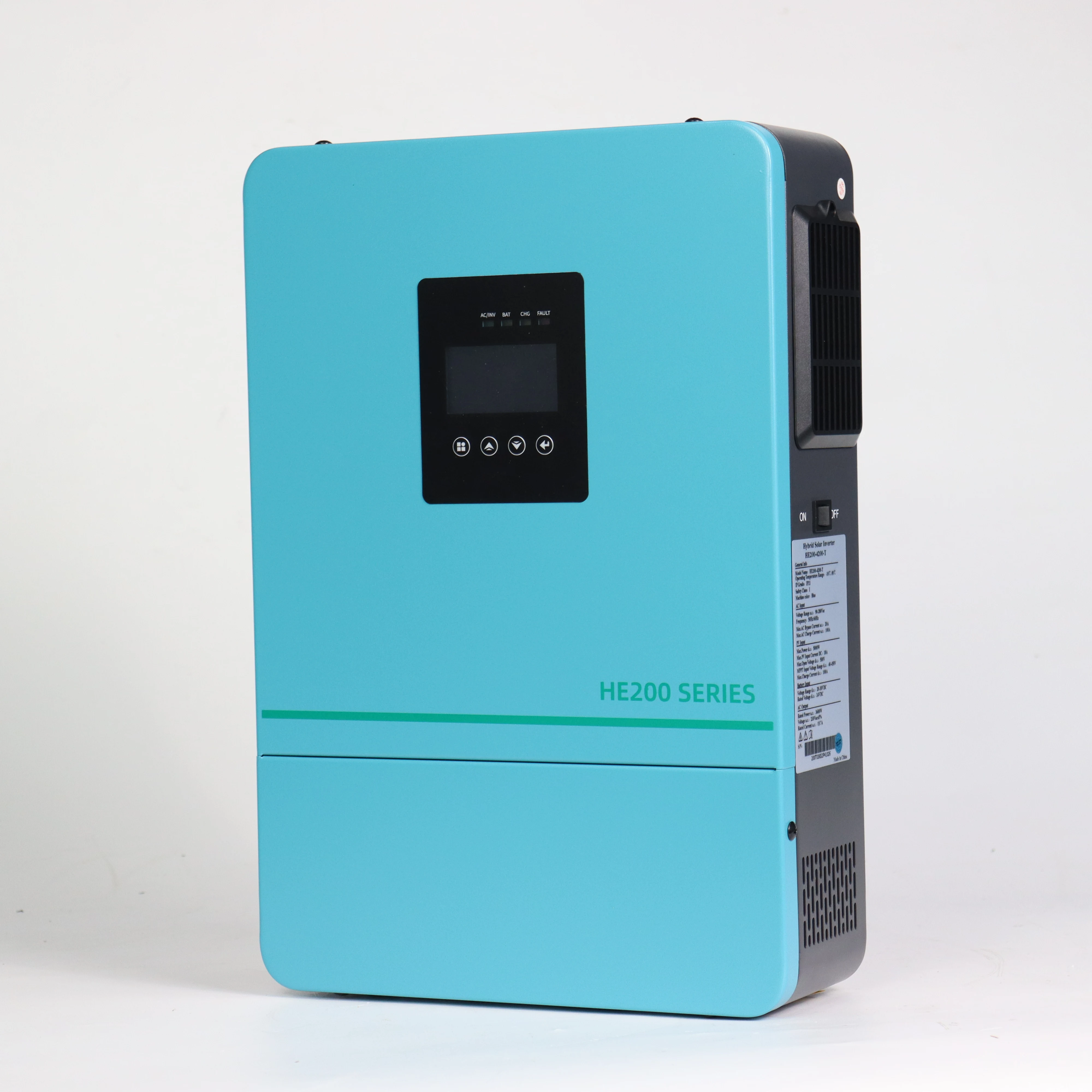 HE200 220V Hybrid Solar Inverter 3.6kW 24V On-Off Grid Dual Pure Sine Wave MPPT Inverter IP21 98% Efficiency LCD Display - view 3