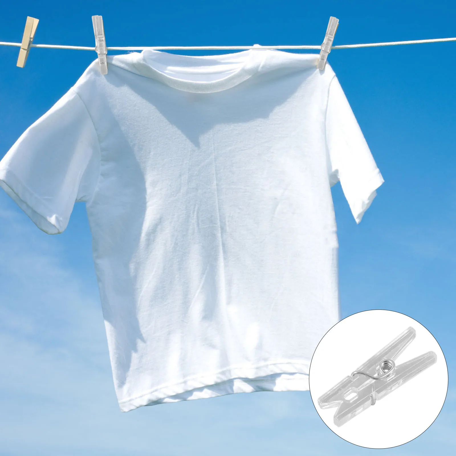 

50Pcs Mini Transparent Plastic Clothespins Spring Hanging Clips for Clothes Pins Photos Memo Clips Tiny Clamps