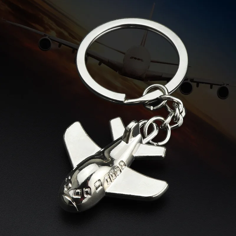 Travel Plane Keychain Pendant Metal Airplane Aircraft Key Chain Keyring Pilot Gift