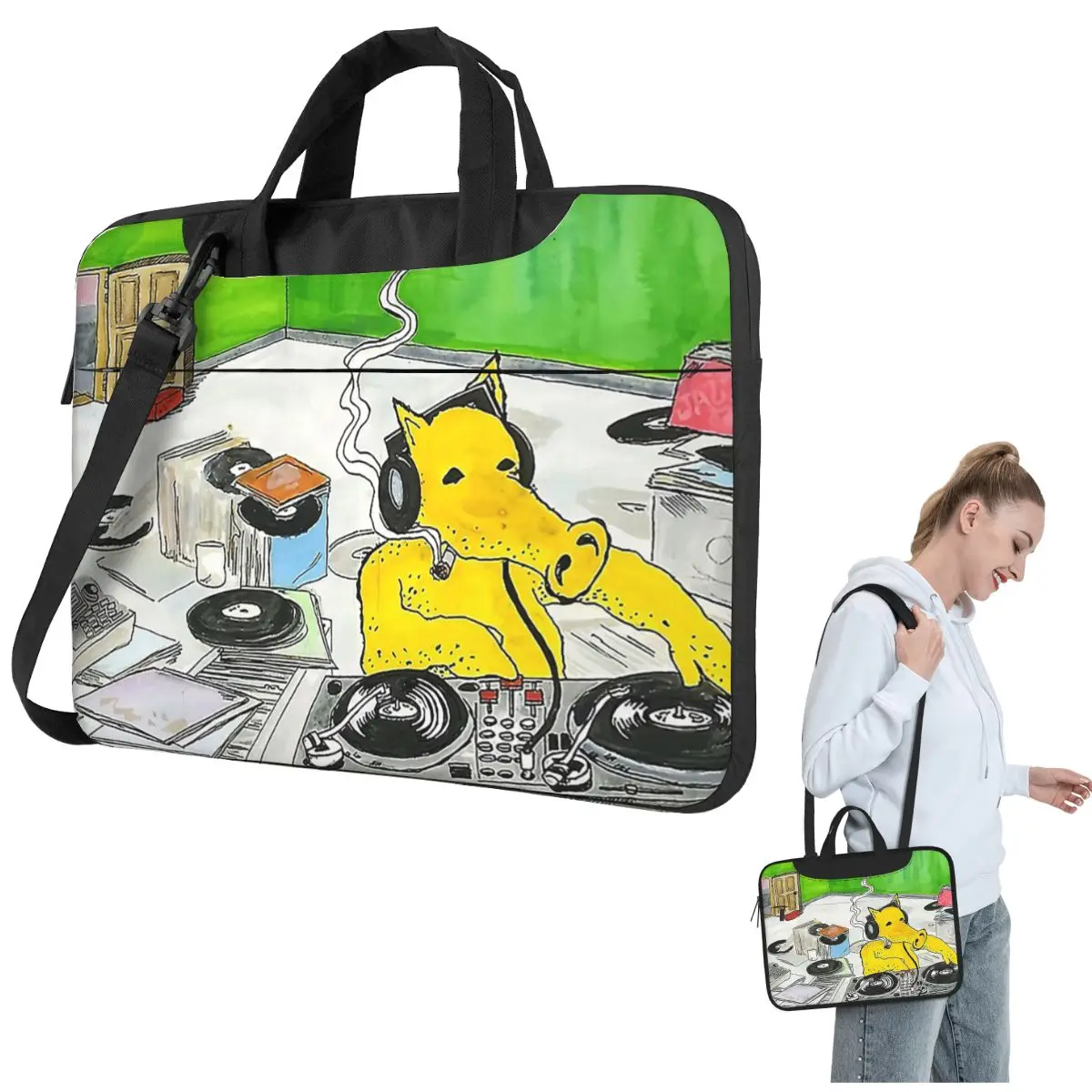 Quasimoto DJ حقيبة لابتوب حافظة واقية حقيبة كمبيوتر 13 14 15.6 بوصة حقيبة كمبيوتر محمول Crossbody لماك بوك برو اير