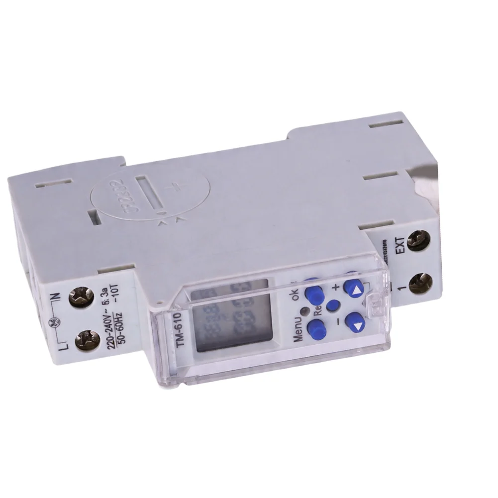 Programmable Switch DIN Rail Timer Adjustable Time Intervals Clear Digital LCD for Easy Installation for Easy Installation Smart