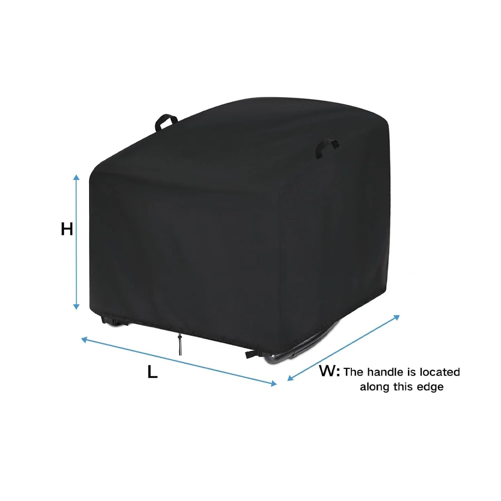 Waterproof Garden Rocking Chair Cover 420D Black Windproof Dustproof UV Protection Easy Clean Outdoor Furniture Protector