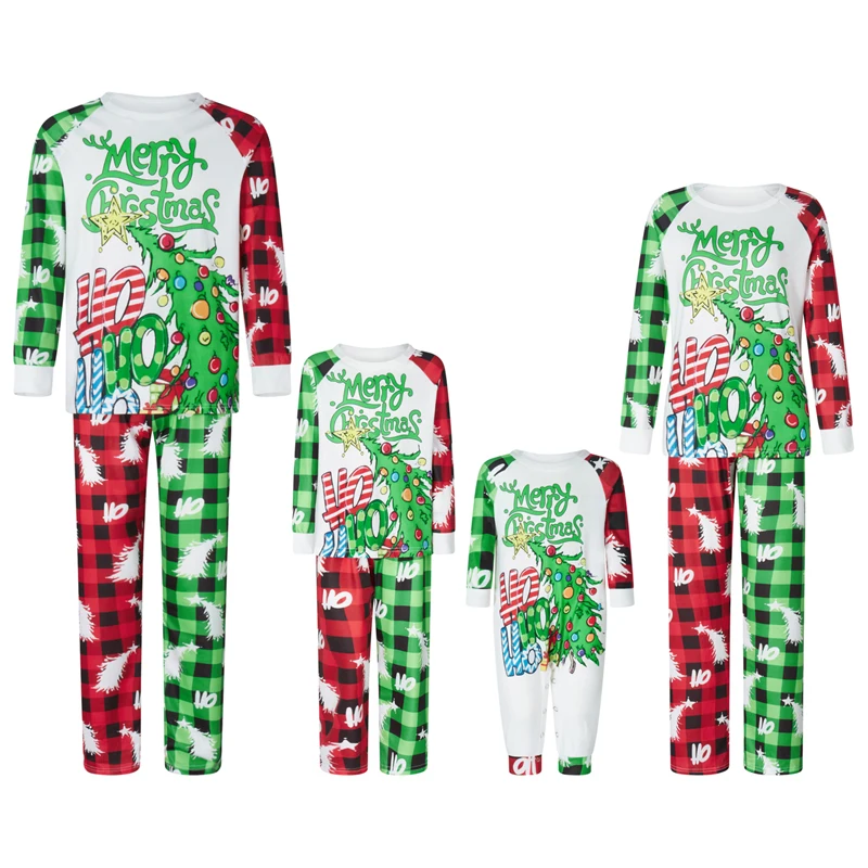 Christmas Family Pajamas Matching Set Long Sleeve Reindeer Print T-shirt with Snowflake Pants Sleepwear Loungewear for Winter