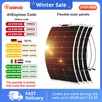 DOKIO 4PCS 100W solar panel 18V monocrystalline flexible panels suitable for camping, RV installation can charge 12V batteries